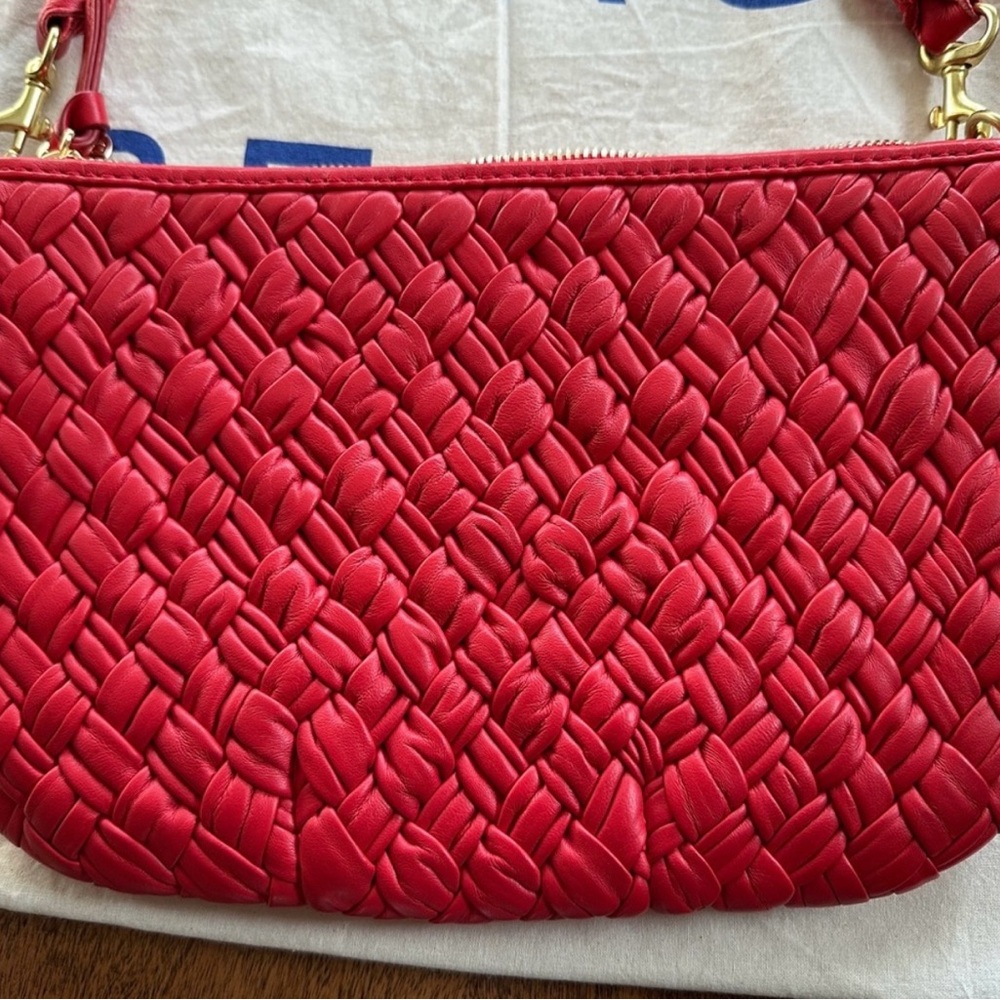 Clare V. Petit Moyen - Rosa Puffy Woven Nappa Leather - Crossbody Bag RARE - Picture 10 of 15